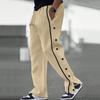Autumn New Men's Casual Versatile Sports Drawstring Leg Row Button Trousers Large Size Sweat Trousers Man