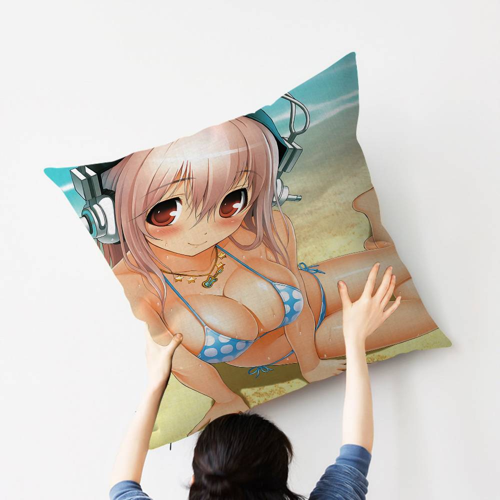 S-Super S-Sonico Pillow Cover For Bedroom Room And Living Room Sofa Decorative Cushion Cover