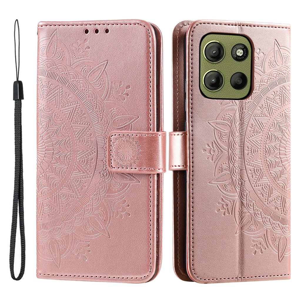 For Motorola Moto G15 4G Case Imprinted Totem PU Leather Wallet Stand Phone Cover