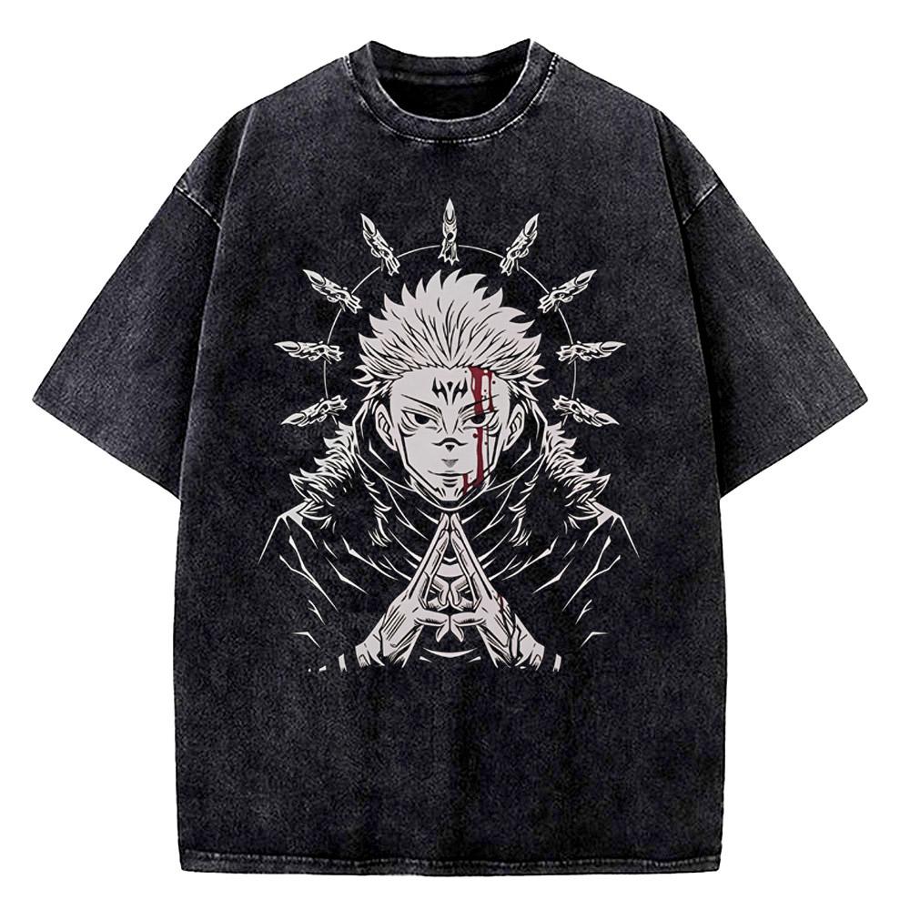 Anime Jujutsu Kaisen Choso Print T-Shirt Herren Damen Y2k T-Shirts Vintage Gewaschene Baumwolle T-Shirt Harajuku Männliches Kurzarm-T-Shirt