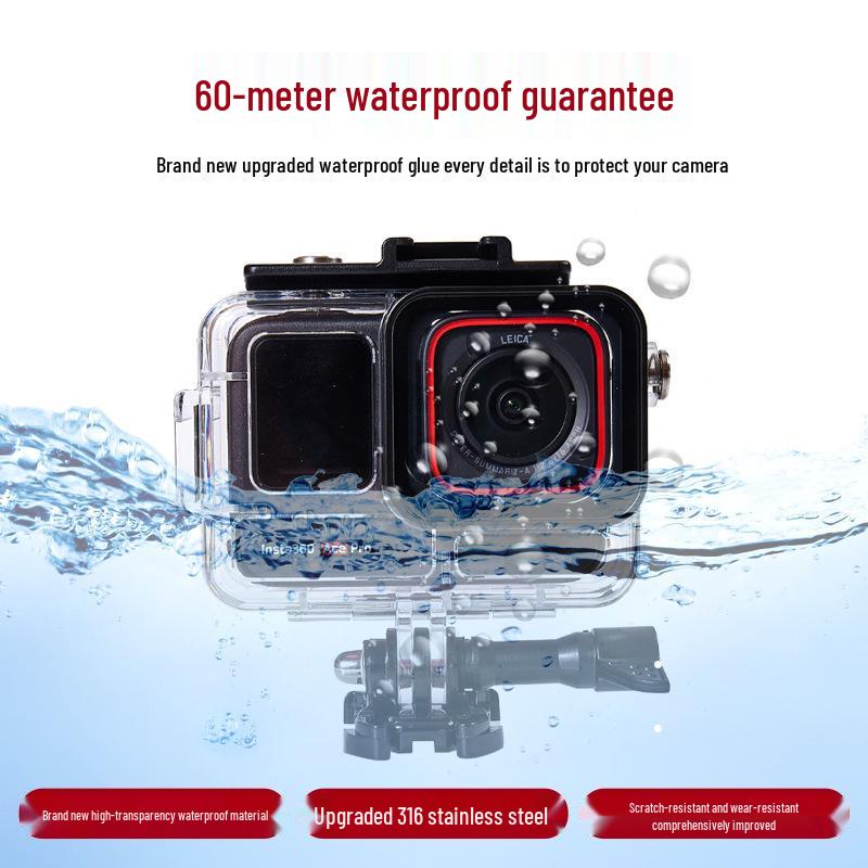 Insta360 ACE PRO1/2 Waterproof Action Camera Case with Filter for Swimming and Diving