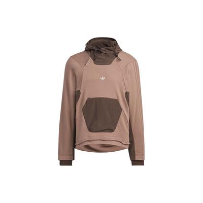 adidas Originals X Hamcus Collaboration FW23 Color Block Logo Pocket Hoodie Unisex Hoodies Brown IX4341