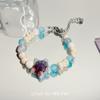 Retro court style fairy tale dream blue crystal bracelet niche design high luxury high-end sense beaded bracelet bracelet
