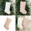Decor Christmas Stocking Gift Bag With Long Plush Material For Family Gatherings