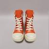 Ro Herrenschuh Orange Lederstiefel High Top Freizeitschuhe Rindsleder Sneaker Schnürschuh Klassisch Reißverschluss Damen Sneaker Rindsleder Stiefelette