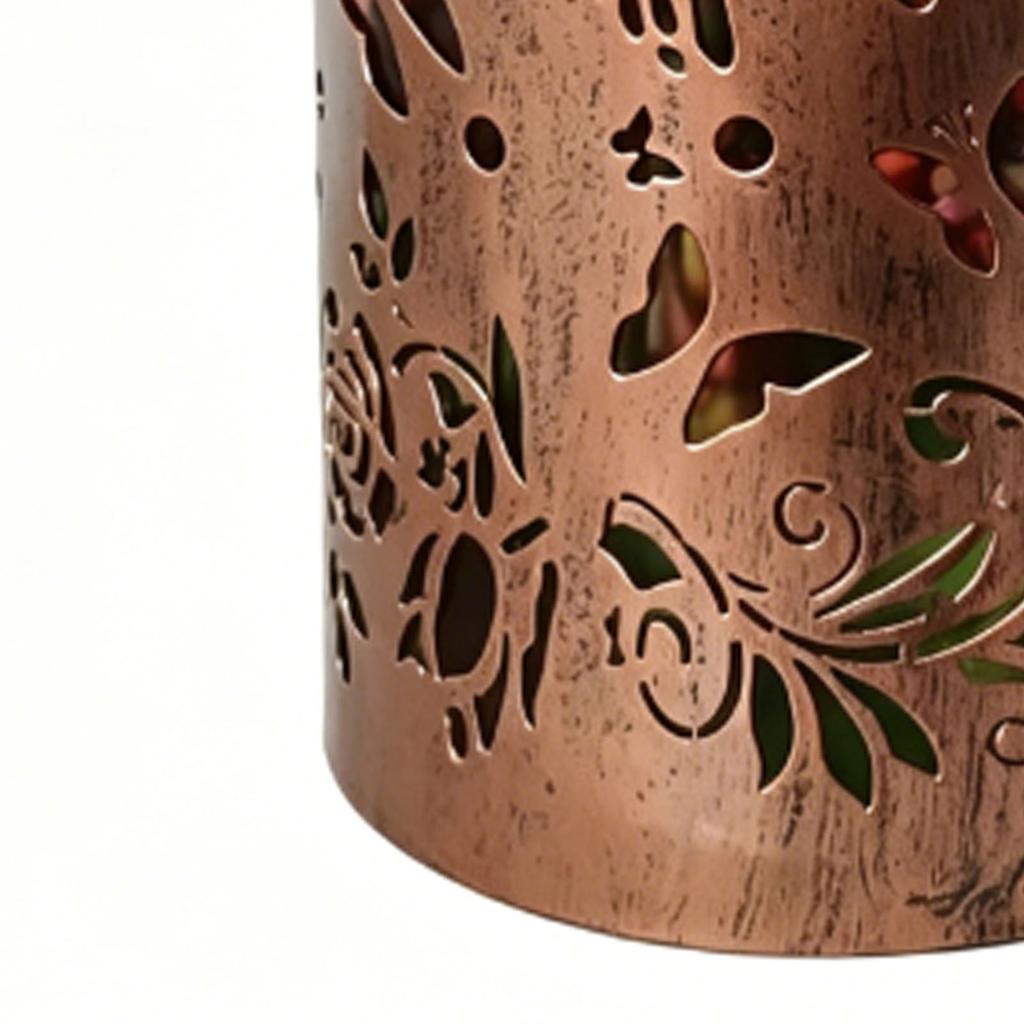 Solar Lantern Outdoor LED Hanging Solar Light Hollowed Out Garden Decor Outside for Patio Yard Porch Iron