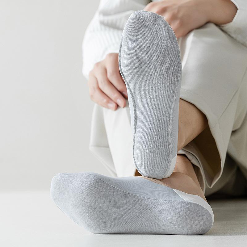 Silicone Non-slip Men Sock Slippers Summer Breathable Low Cut Boat Socks Men Male Seamless Ice Silk Invisible No Show Socks Sox