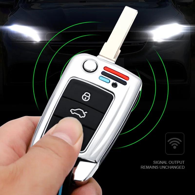 Car Remote Key Case Cover Shell For VW Volkswagen Golf 7 MK7 Tiguan MK2 For SEAT Ateca Leon FR 2 Ibiza For Skoda Octavia A7