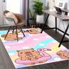 Capybara Playful Summer Office Carpet Soft Polyester Entrance Carpet Washable Non Slip Machine Washa