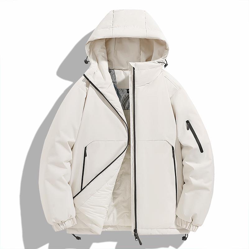 Men's Winter Graphene-Lined Hooded Jacket: Warm, Thick, Loose Fit for Outdoor Sports