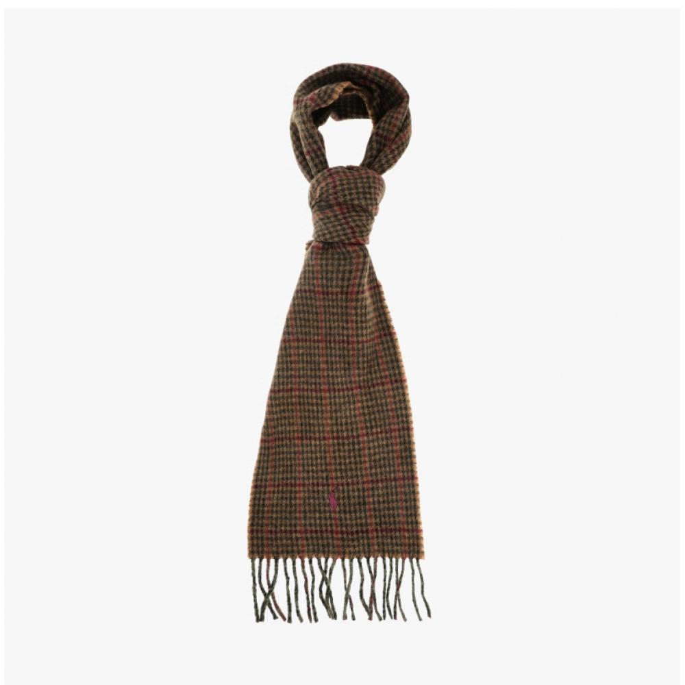 Polo Ralph Lauren Pc0945 312 Pony Plaid Check Double Face Fringe Muffler
