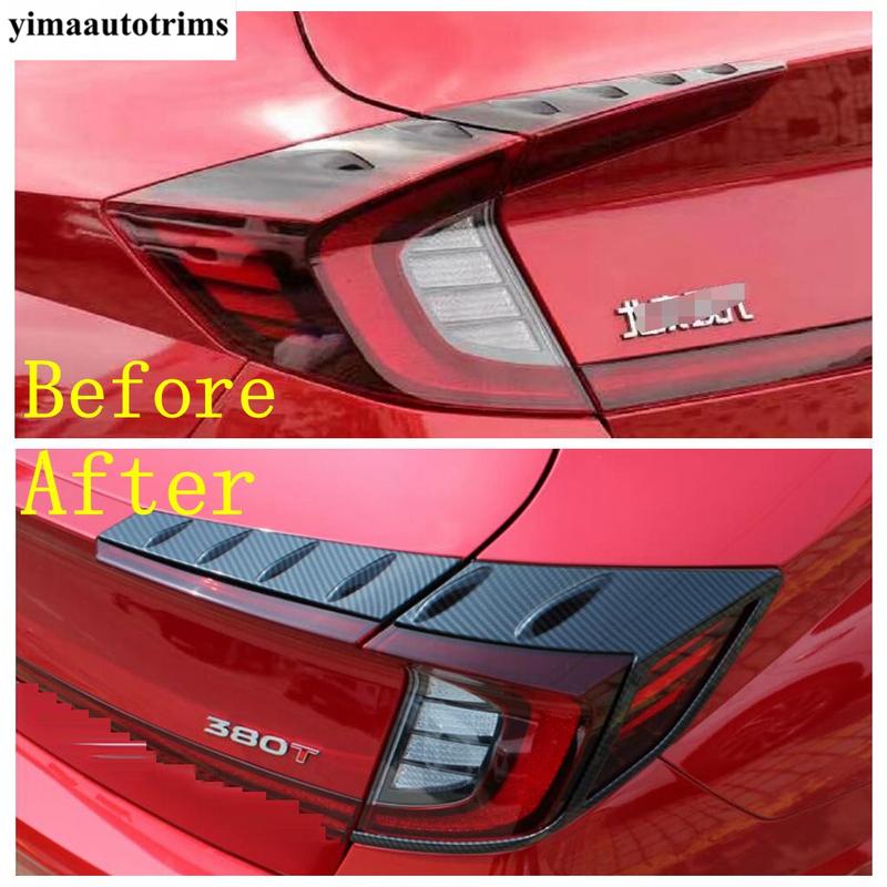 2PCS Car Rear Tail Light Lamp Eyelid Eyebrow Strip Cover Trim For Hyundai Sonata DN8  -  ABS Chrome Exterior Accessories