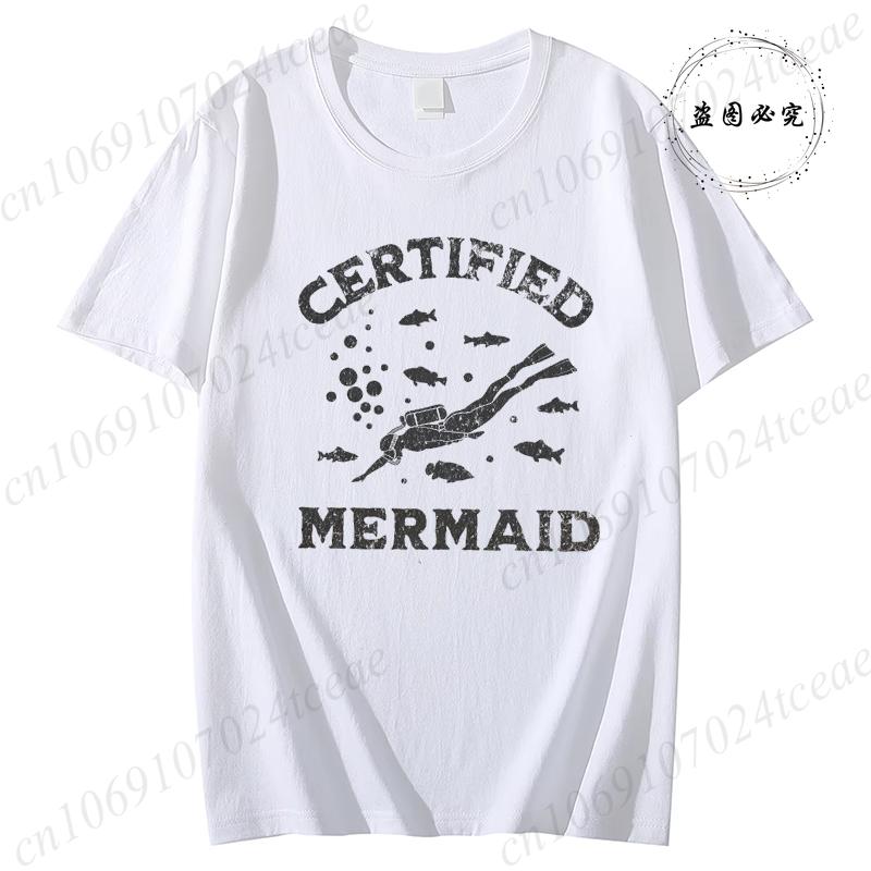 Certified Mermaid Shirt, Funny Scuba Diving Gift,Diving Instructor Tee, Swimmer Tops, Underwater Sport Tee Shirts, Short Sleeve