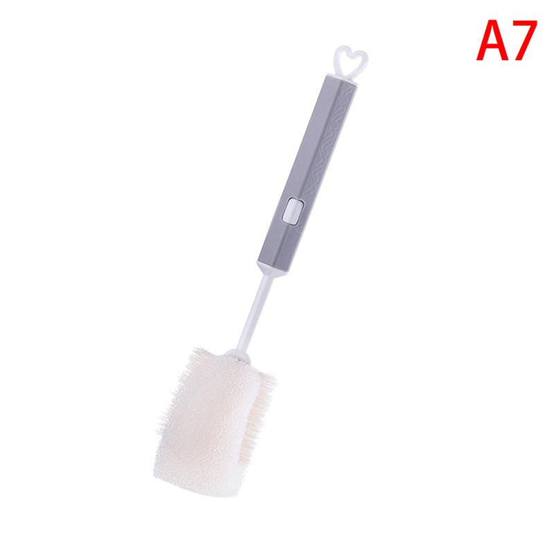 1 ks měkký štětec na hrnek s houbou Dlouhá rukojeť Štětec na láhve s houbou Nápojové sklenice na víno Skleněná lahev Skleněný kelímek Mytí Čištění kuchyně