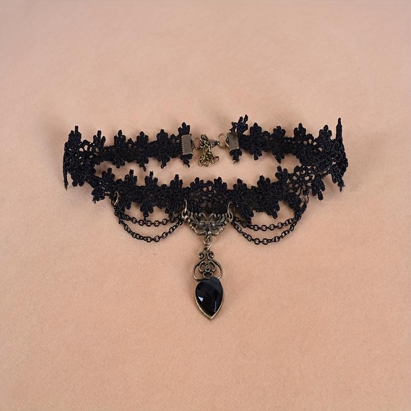 Vintage Heart Pendant Short Clavicle Chain Braided Choker Gothic Necklace Accessories For Women