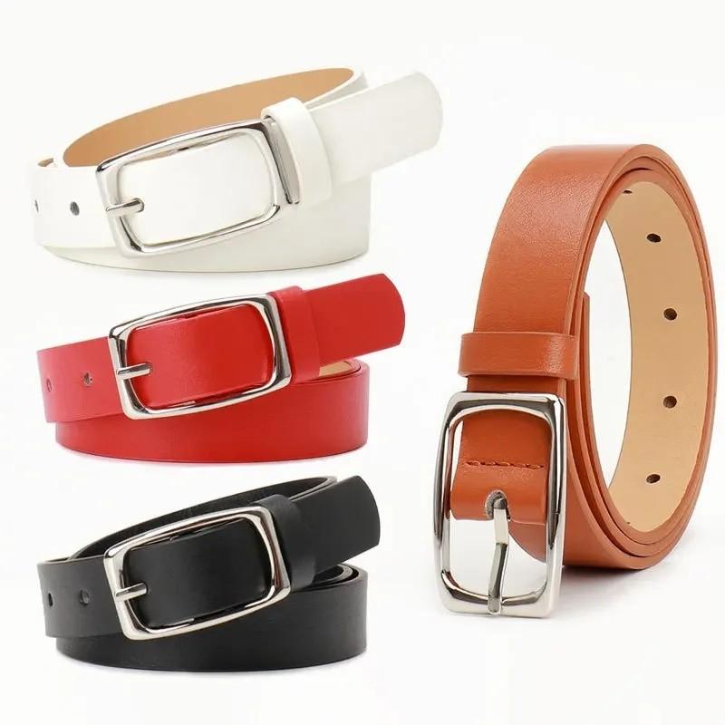 Fashionable Womens Leather Waist Belt With Metal Pin Closure For Chic Office Looks
