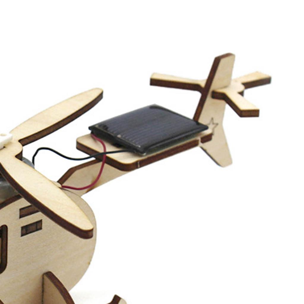 Solar Hubschraubermodell Holz Hubschrauber Spielzeug Puzzle Spielzeug Heimdekoration für Kinder