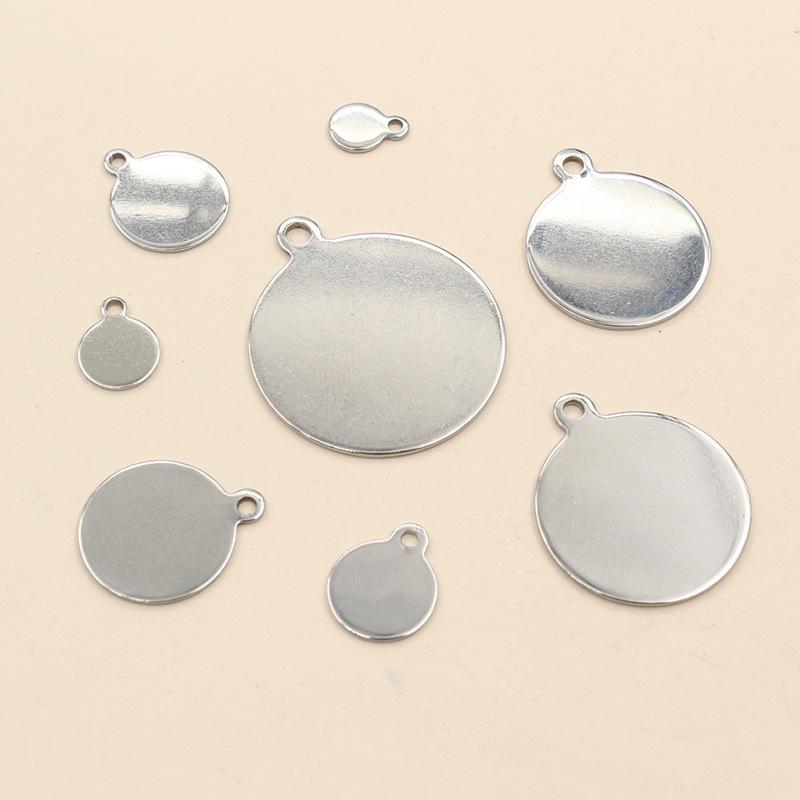 Stainless Steel Polished Tag Charms: 6-25mm Pendant for Necklaces & Bracelets