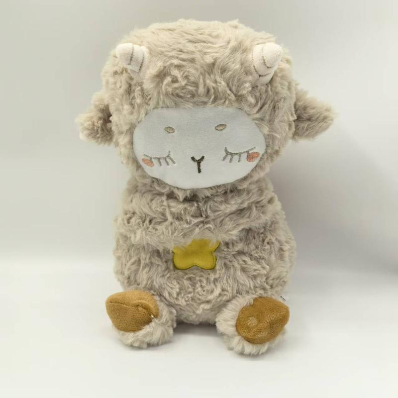 Glowing Breathing Cute Lamb Stuffed Animals Plush Soothing Doll Toy Children's Sleep Soothing Artifact Soft Plush Doll Toy Gifts