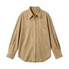 LUXI Vintage Faux Suede Shirt Women Loose Long Sleeve Blouse Workwear Layering