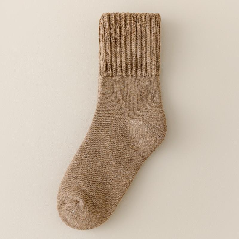 Cross-Border Terry Socks, Medium Socks, Thickened Warm Sleeping Socks, Winter Fleece Solid Color Confinement Socks