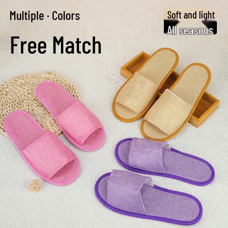 Thickened Non-Slip Disposable Open-Toe Guest Slippers for Hotels and Homes