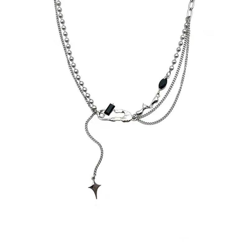 

Titanium steel pin necklace men s new ins trendy personality design hip hop versatile accessories