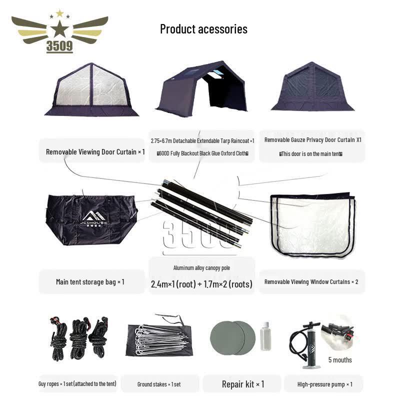 3509 Inflatable Cotton Camping Tent