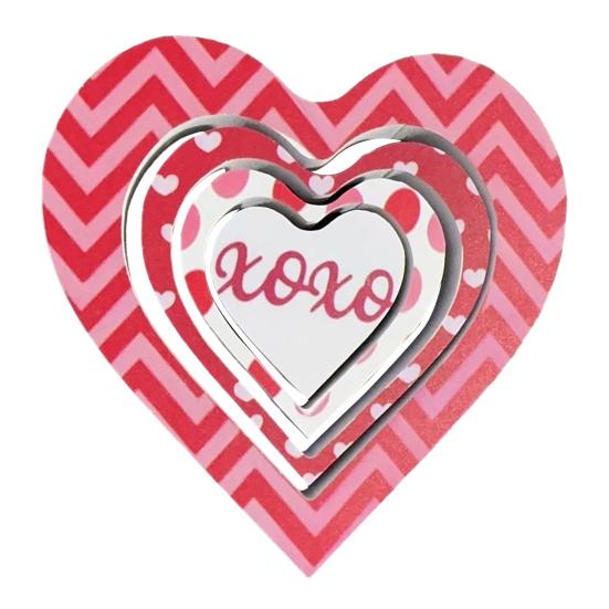 4 Pcs Wooden Heart Shape Table Signs Valentine's Day Red Pink Love Heart Tabletop Centerpiece for Home Wedding Party Tiered Tray Shelf Decor