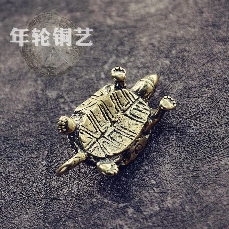 Handcrafted Solid Brass Tortoise Figurine Home Decor Tea Pet Stress Relief Fidget Object