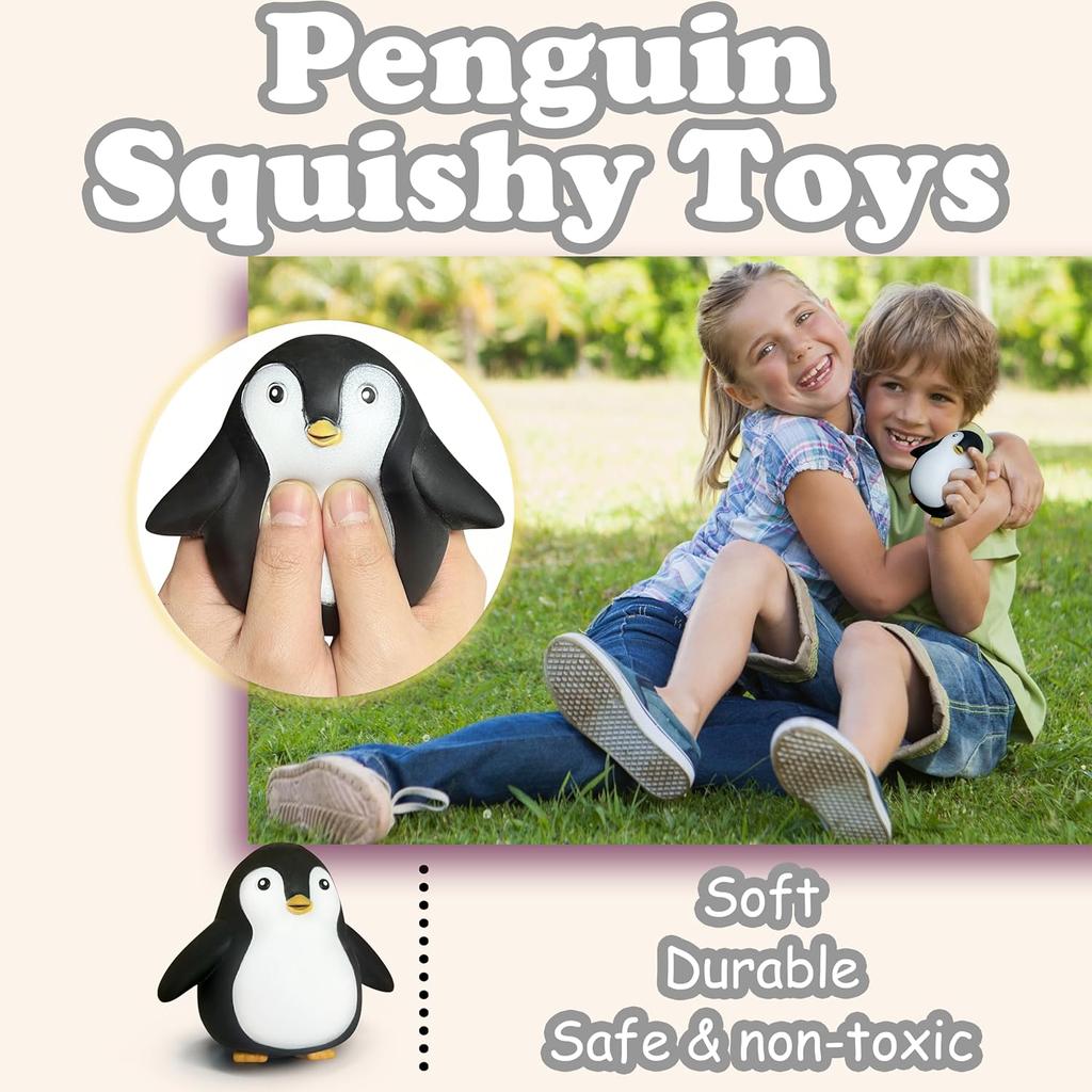 1/8Pcs Penguin Stress Ball Sensory Toys Stress Relief Slow Rebound Decompression Toy Kawaii Soft Squishy Toys For Kids Juguetes