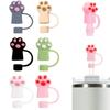 6pcs Durable Cat Claw Straw Seal Decoration Household Dust-Proof Straws Plugs Set Durable Drinkware Accessory for Cup