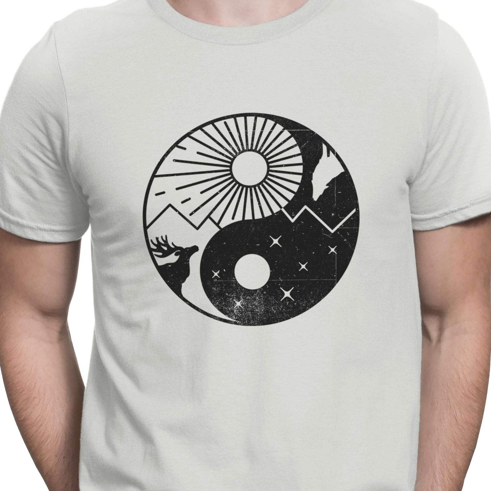 Nature Yin Yang | Night and day | Unisex t-shirt S