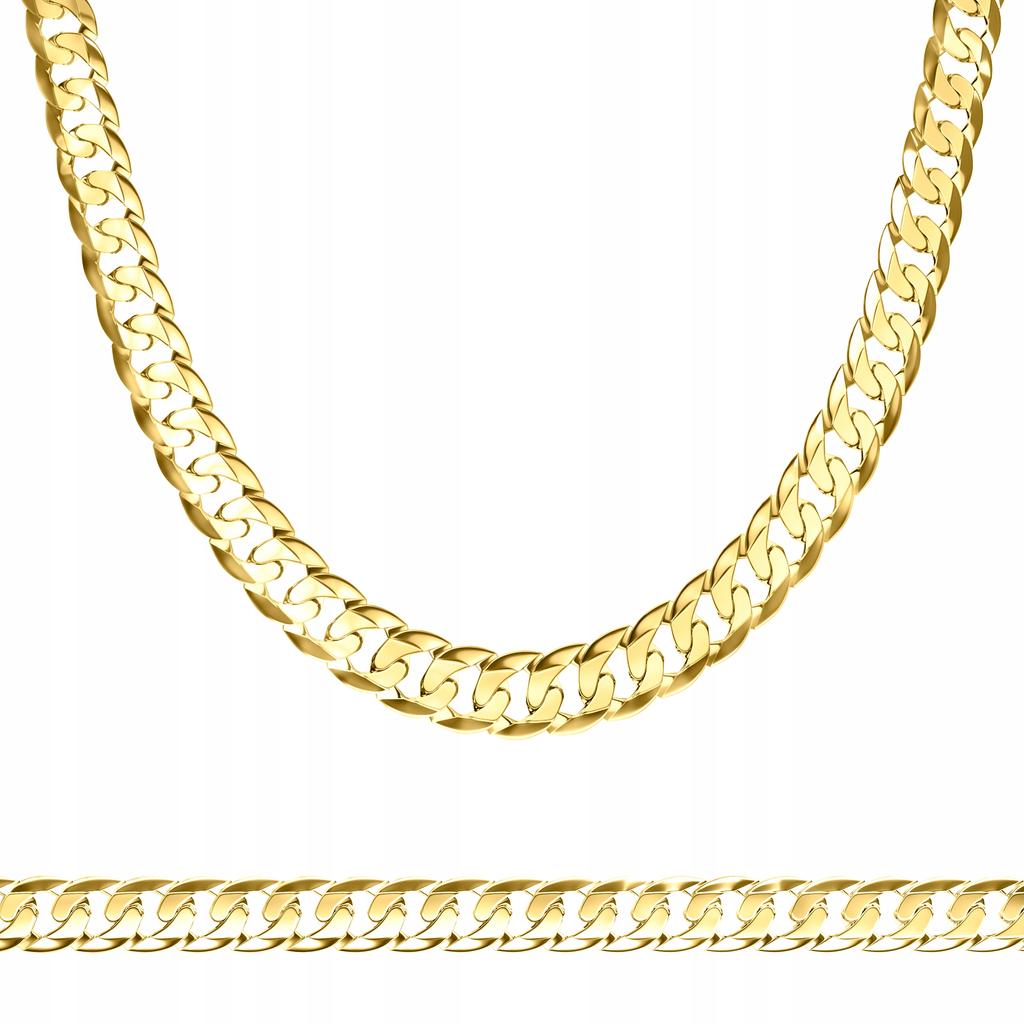 Złoty Łańcuszek Męski Pancerka 55 Cm Pełny Szeroki 6,1Mm 24G Srebro 925