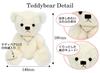 Natural Diamond Heart Necklace for Teddy Bear Plush Toy October Birthstone Pink Pearl White Bear [Sears] Women, Set, Tourmaline, 1491-tdt-01-w10