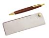 White Pen Case with Wooden Retro Ballpoint Pen Set Snap-closure (2-pack, T23-NK01W-HS48S-2)