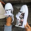 Women's Vulcanized Shoes Retro Halloween Printing Platform Sneakers Fashion Lace Up White Sport Casual Running Shoes Autumn