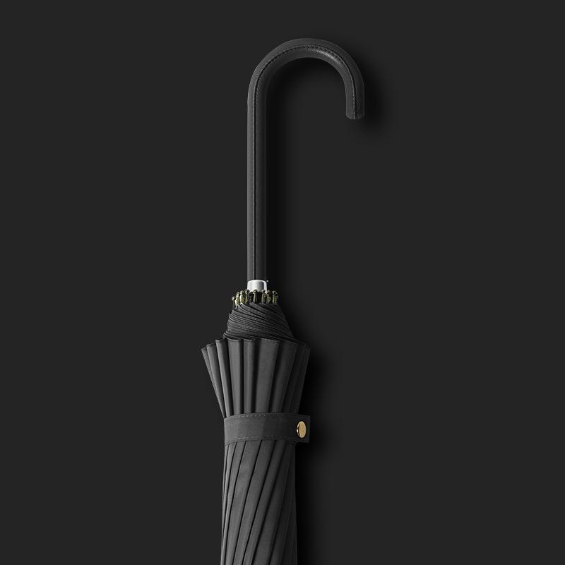 Japanese-Style Fresh and Simple Sunshade Umbrella, Dual-Use for Sun and Rain, Student Color Scheme, Leather Handle, 16-Rib Umbrella, Promotional