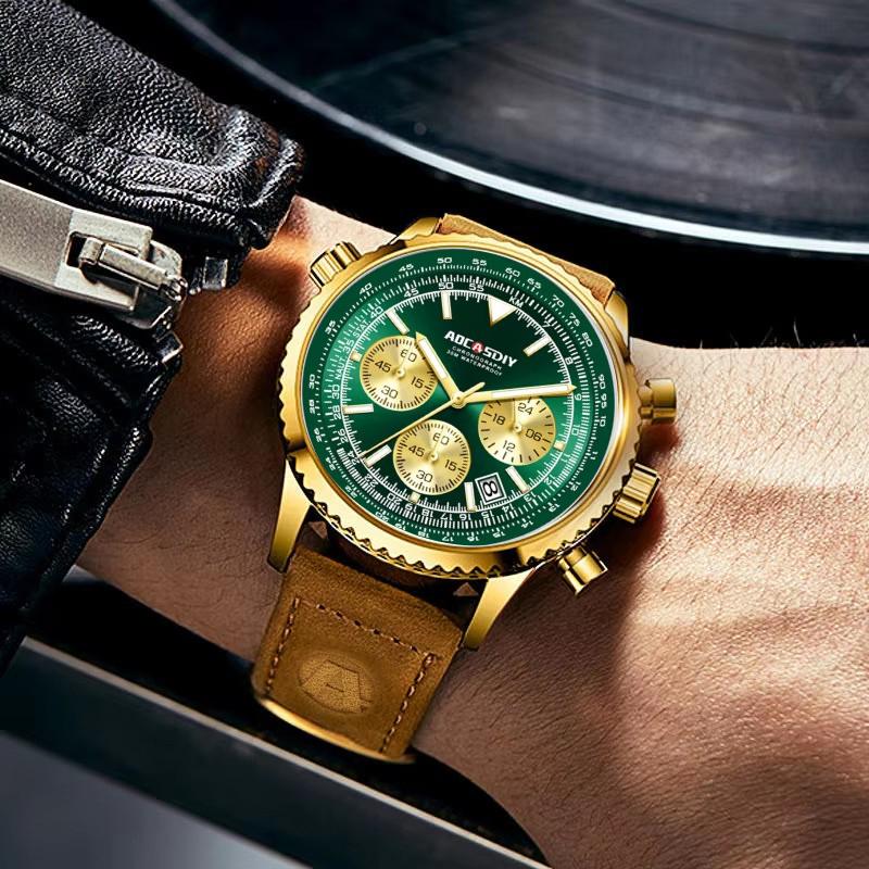 Multifunctional Chronograph Men's Watches Luxury Business Belt Waterproof Luminous Wristwatch Gifts Relogio Masculino