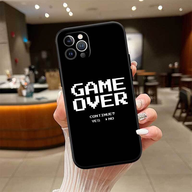 Game Over Shockproof Phone Case for iPhone 6 6s 7 8 11 12 13 14 15 16 17 16E XS Pro Max XR X SE Air