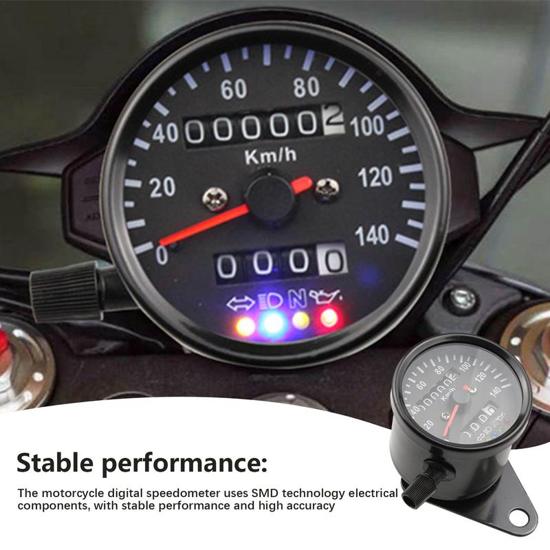 Motorcycle Dual Odometer Speedometer Motorcycle Tachometer Retro Instrument Black Motorcycle Modification Accessories