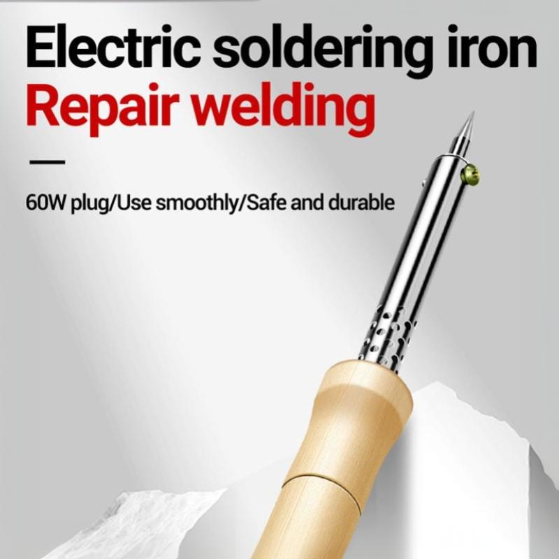 Electric Mini Soldering Iron 220V 30-100W Adjustable Temp Wood Handle for Small Electronic Repair DIY Projects