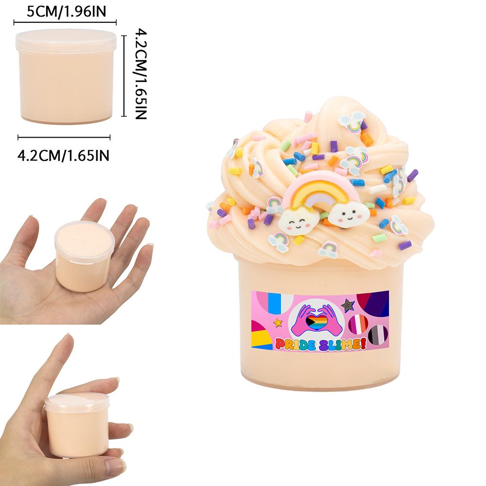 Festliches 2,37oz Fluffy Butter Slime Kit, Nicht klebriges duftendes DIY-Bastelset, weiche Stressbewältigung für Partys und Feiertagsgeschenke