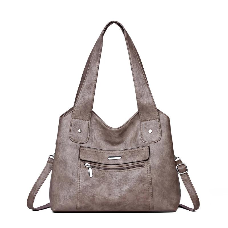 

Винтажные женские сумки-мессенджеры с несколькими карманами и большой вместимостью из мягкой кожи