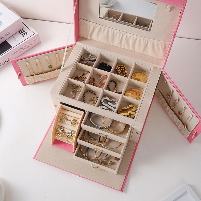 Multi-layer Large-capacity Jewelry Storage Box PU Waterproof Material Portable Portable Jewelry Storage Jewelry Box