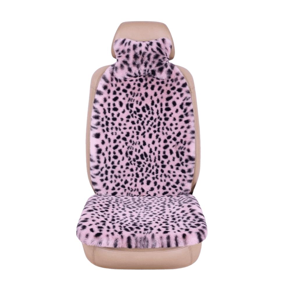 Rabbit Fur Rabbit Fur Car Pad Non-slip Plush Seat Cushion Leopard Print Seat Cover Cushion Front