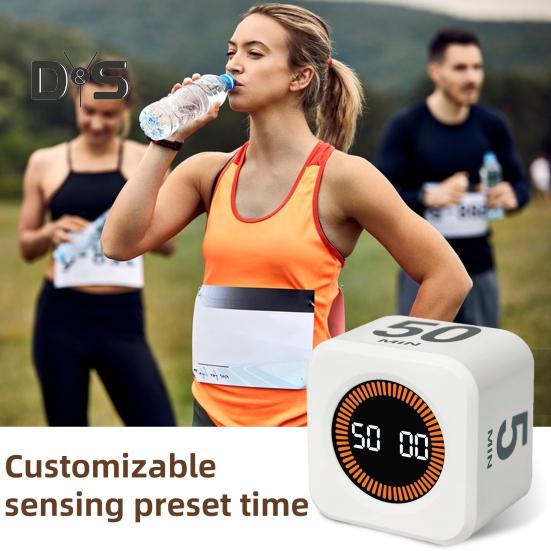 Digitaler Würfel-Pomodoro-Timer, visuelles Lernen, Fitness-Countdown, Produktivitäts-Timer mit Auto-Flip-Technologie, leiser Betrieb, Vibration und einstellbarer Ton
