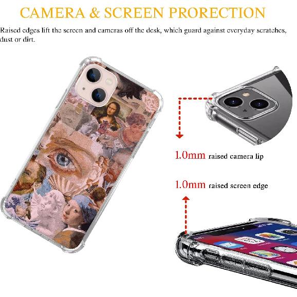 

Эстетичный чехол с культовой живописью для iPhone 13, чехол-коллаж из старинных картин эпохи Возрождения для iPhone 13 для подростков, мужчин и женщин, крутой ТПУ 70s Color Palette