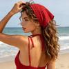 Hollow Out Knitted Headband Soft Hair Scarf Fashion Triangle Headscarf Bandana  Women