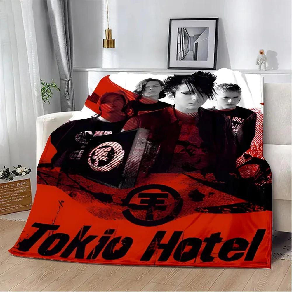 Tokio Hotel Rocková kapela Bill Kaulitz Tištěná deka Piknikové deky Teplá deka Měkká a pohodlná deka Domácí cestovní dárek